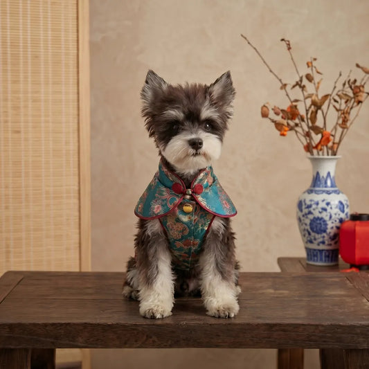 ORIENTAIL | Silk Brocade Pet Vest&Oriental Heritage Tang Suit Style