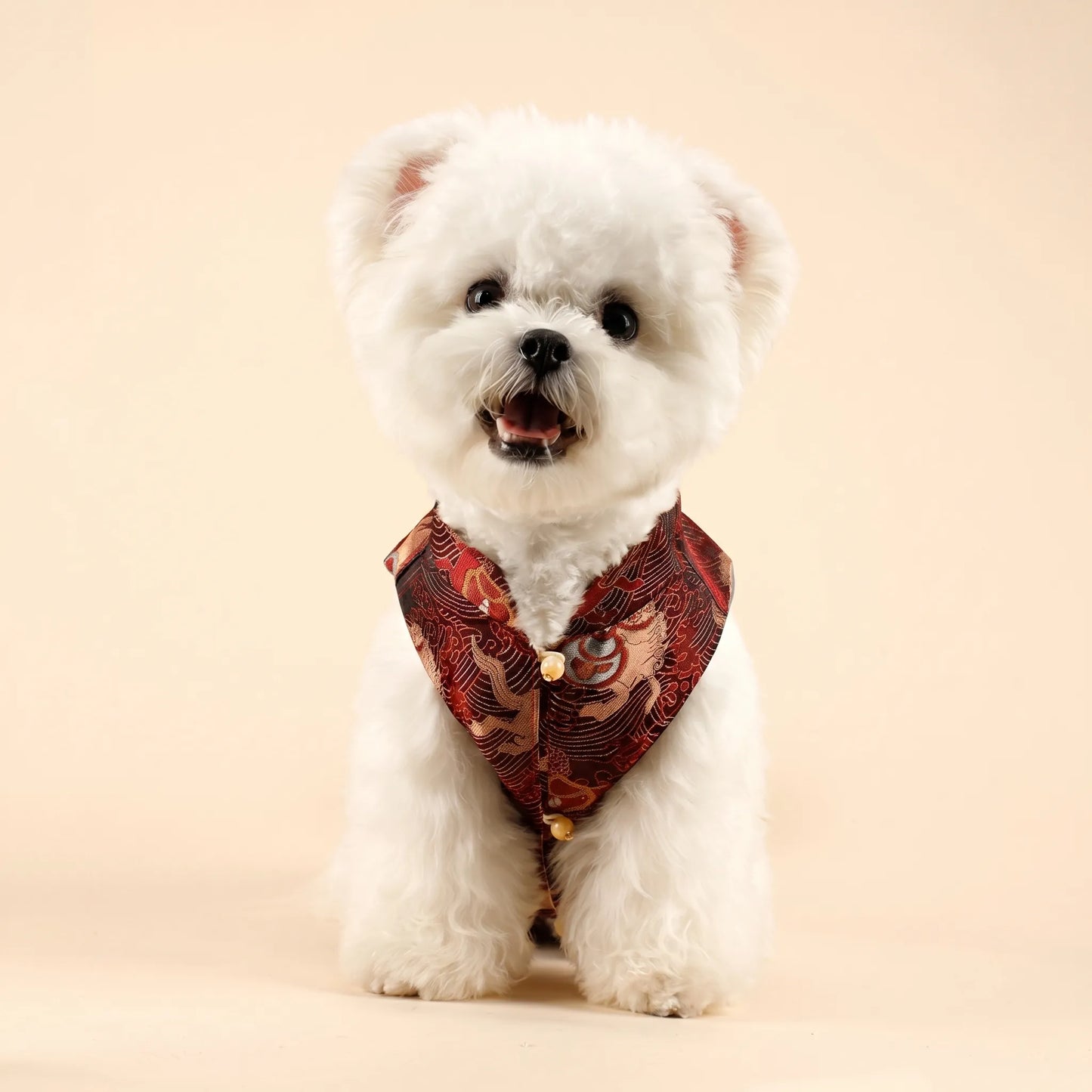 Majestic Steed Imperial Crimson “Longxiang” Brocade Tang Suit