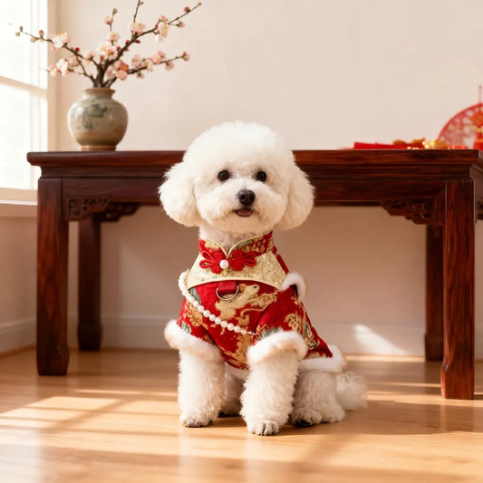 ORIENTAIL | Prosperity Red Auspicious Cloud Brocade Vest